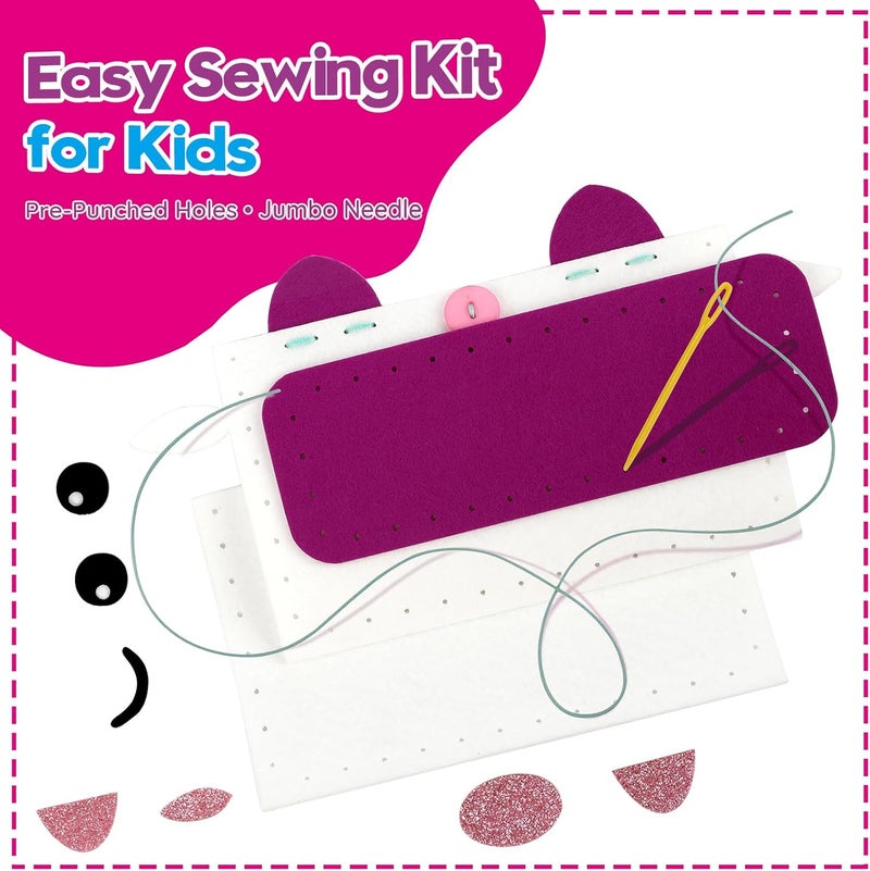 SparkleMe Sewing Craft Kit for Girls: DIY Felt Sewing Kit for Kids Ages 5-10, 7 Fun Projects with Stuffed Animals & Pillows, Learn to Sew Kit for Beginners, Ideal for Christmas & Birthday, Arts & Crafts Ideas - Image 4